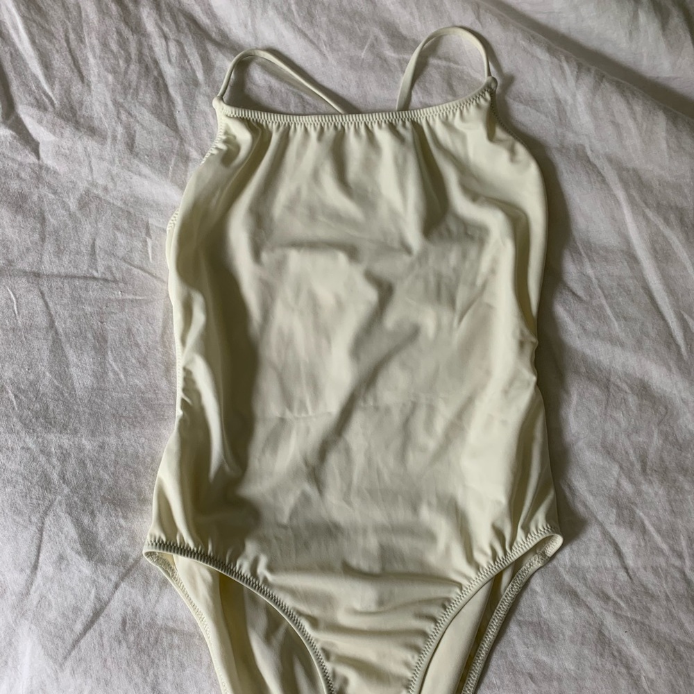 Solid & Striped Off-White One-piece Bathing Suit